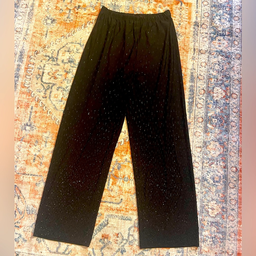 Chicos Limited Edition Black beaded Wide-Leg Pants